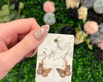 Gold Butterfly Earrings