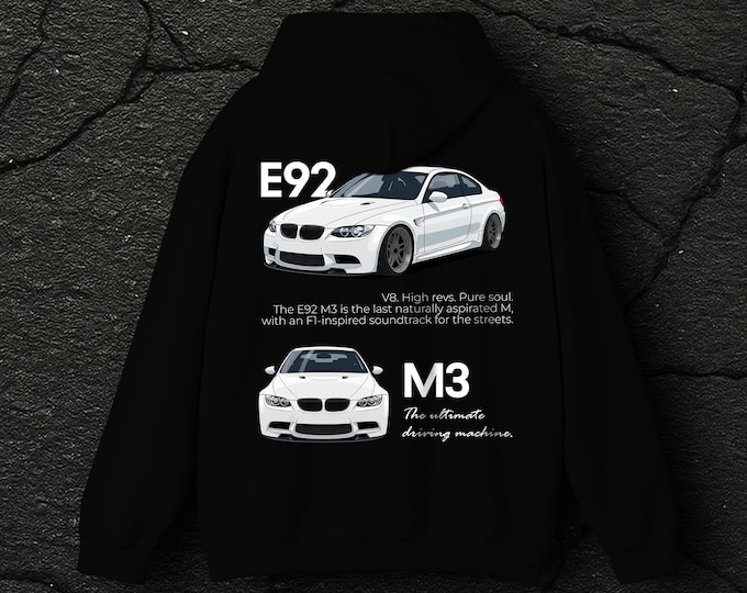 BMW E92 M3 Car Hoodie BLACK
