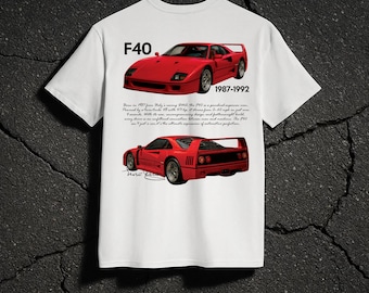 Ferrari F40 Car White T-Shirt