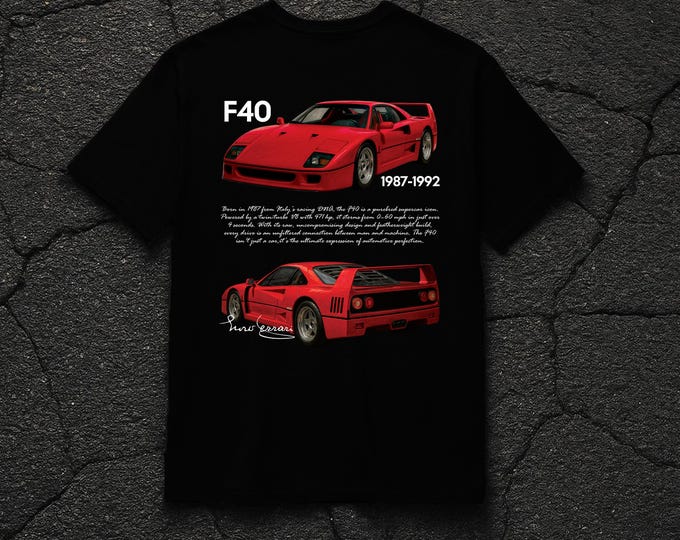 Ferrari F40 Black T-Shirt