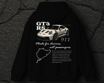 Porsche GT3 RS Car Hoodie Black