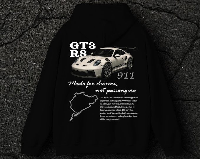 Porsche GT3 RS Car Hoodie Black