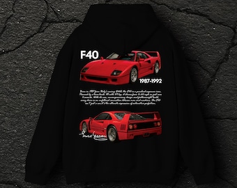 Ferrari F40 Car Hoodie Black