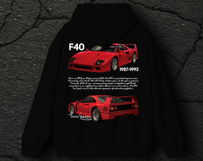Ferrari F40 Car Hoodie Black