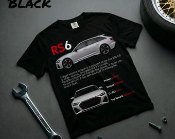 RS6 Car T-Shirt | Gift for Motorsport Fans and Car Lovers