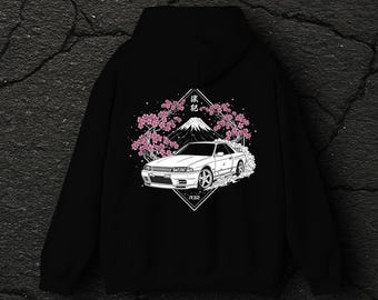 Nissan Skyline R32 Car Hoodie BLACK