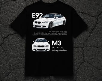 BMW E92 M3 Car T-Shirt BLACK