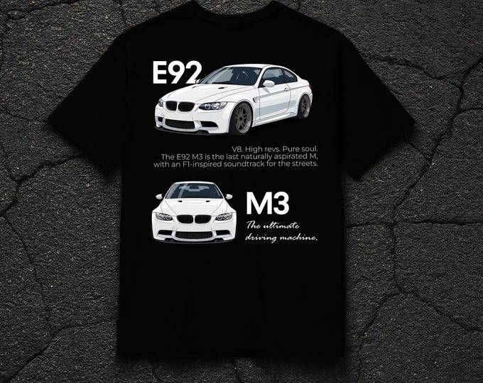 BMW E92 M3 Car T-Shirt BLACK