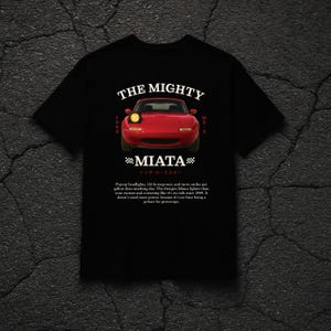 Miata Car T-Shirt BLACK - JDM Car Enthusiast Tee - Vintage Japanese Automotive Graphic Shirt - Gift for Car Lovers