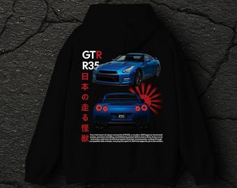 Nissan GTR Car Hoodie Black
