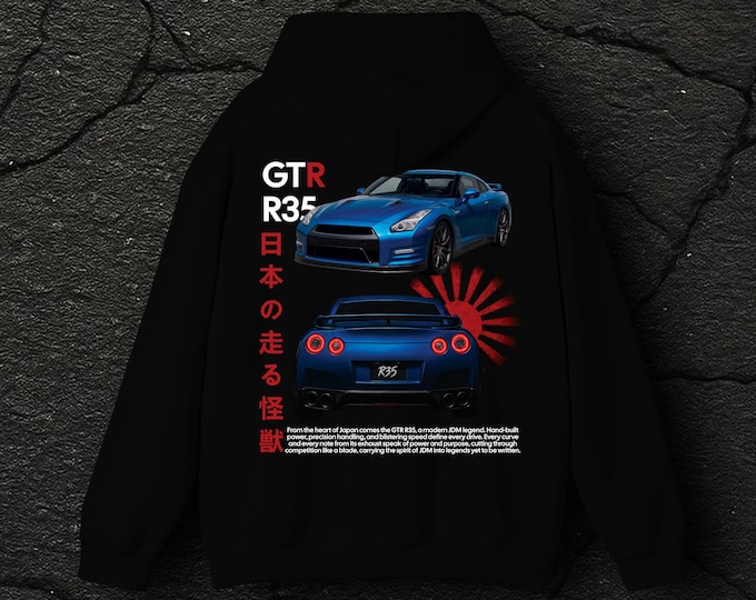 Nissan GTR Car Hoodie Black