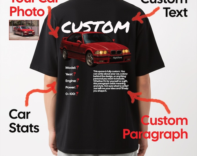 Custom Car T-Shirt Personalized with Your Car