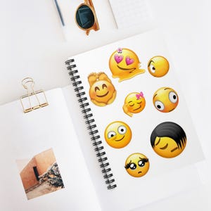 Emoji Spiral Notebook - Ruled Line, Cute Journal, Funny Stationery, Kids Diary, School Supplies, Back to School Gift