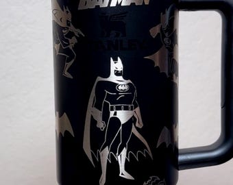 Lasergegraveerde superheld 30oz Stanley Tumbler!