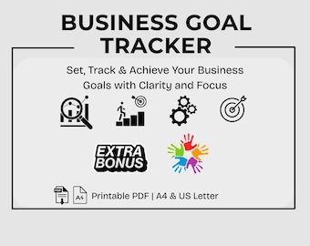 Ultimate Business Goal Tracker | Printable Goal Setting Planner | Small Business Success Organizer | PDF Digital Download