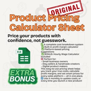 Product Pricing Calculator | Small Business Cost Tracker PDF | Digital Pricing Sheet | Editable PDF | Profit & Expense Planner