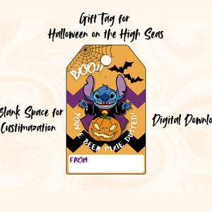 Halloween On the High Sea- Stitch Pixie Dust Tags – DIY Customizable Disney Gift Tags, Fish Extenders, Pixie Dusting- DIGITAL DOWNLOAD