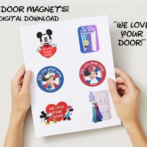 6 DCL Door Magnets- We Love Your Door- diy- DIGITAL DOWNLOAD