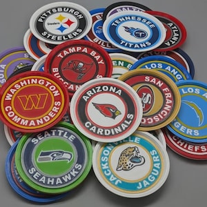 Stackable NFL Coasters, Sports Team Coasters, NFL Fan Gift, Football Coaster Set, Sports Bar Coasters