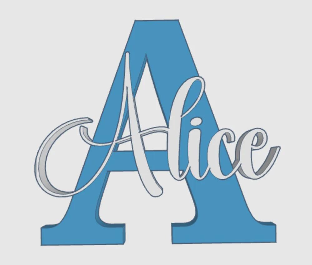 3D Printed Alice Name Ornament: Personalized Nursery Decor - Etsy