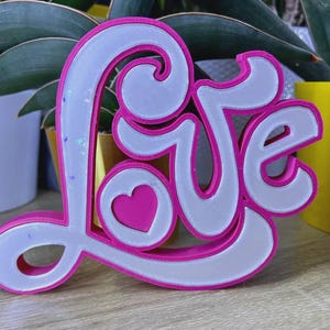 3D Printed LOVE Sign Ornament: Personalized Romantic Home Decor