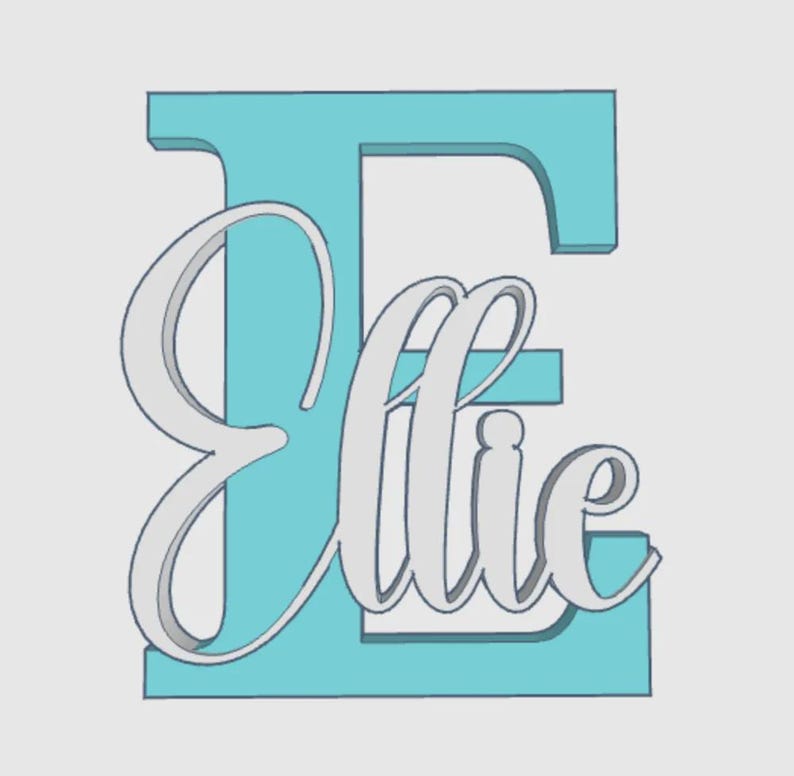 Ellie In Cursive 3D Printed Name Ornament, Personalized Nursery Decor - Etsy