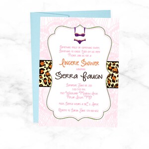 Leopard Lingerie Bridal Shower Invitation