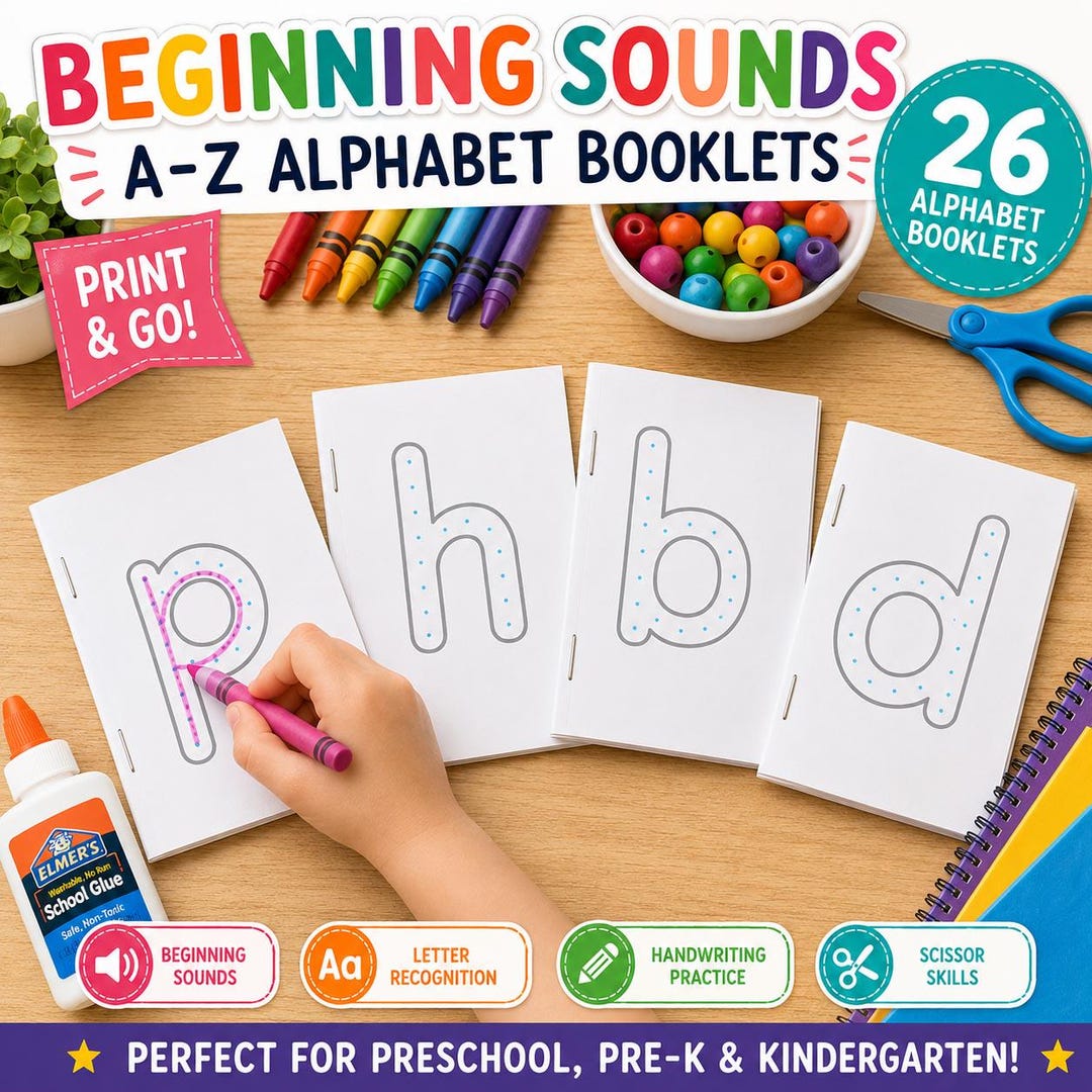 Alphabet Letter Mini Books | Beginning Sounds Activity | Preschool ...