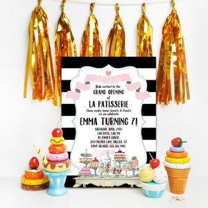 French Bakery Birthday Party Invitation - Baking Birthday Party Invitations