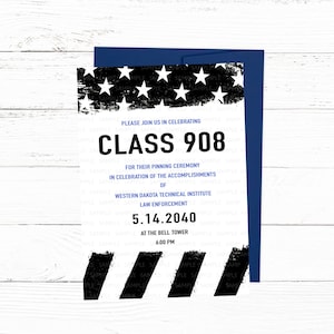 Police Graduation Invitation and Matching Program - Police Retirement Party Invitation