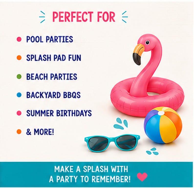 Summer Birthday Invitation Template, Pool Party Invite, Kids Splash Party Invitation, Fun in the Sun Birthday, Printable Boy Birthday Invite image 7