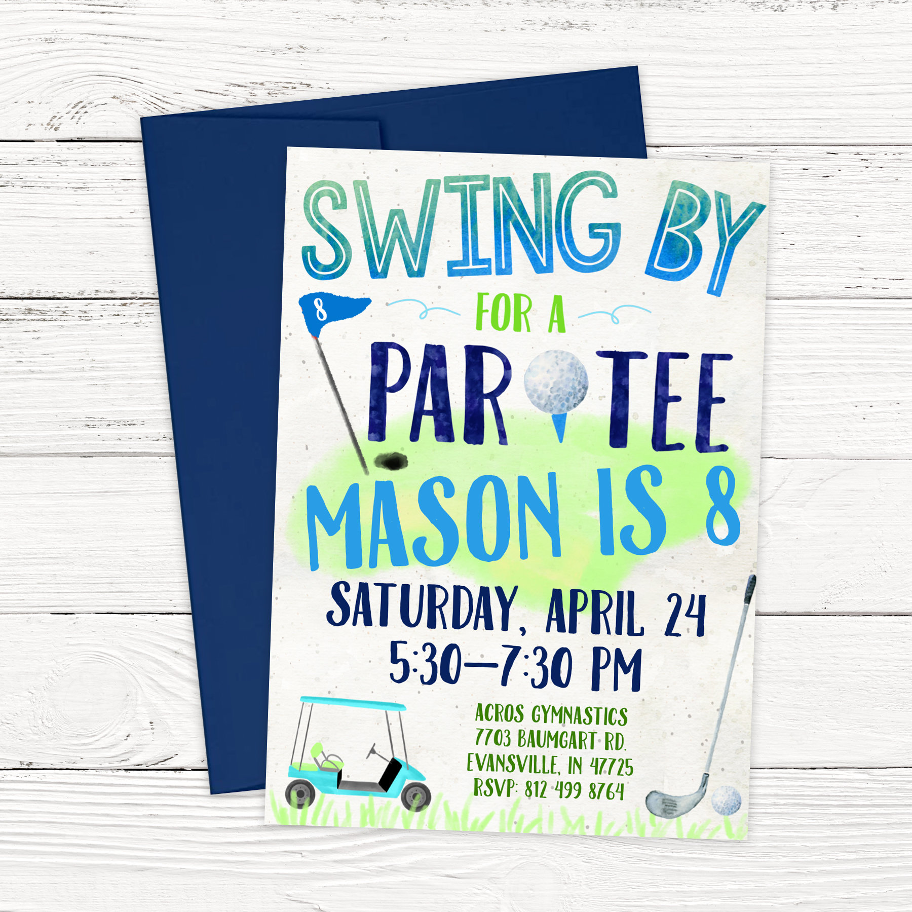 Golf Theme Birthday Invitations Etsy