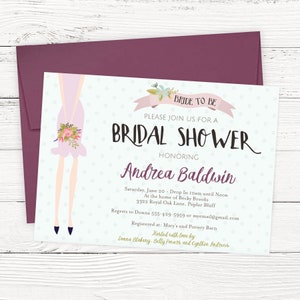 Braut Silhouette Braut Shower Einladung | Braut zum Duschen Einladung