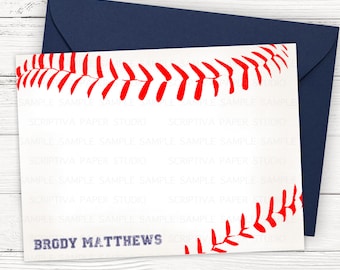 Baseball Stationery Thank You Note Cards