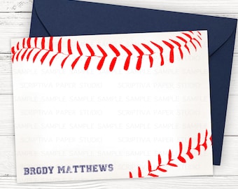 Baseball Stationery Thank You Note Cards