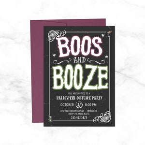 Boos and Booze Halloween Party Invitation
