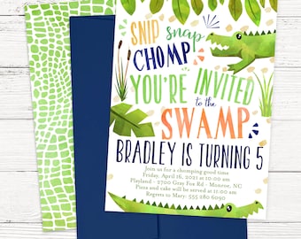 Alligator Birthday Invitations | Crocodile Invitation