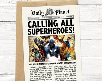 Superhero Newspaper Etsy