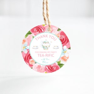Tea Party Birthday - Party Favor Gift Tags or Stickers