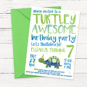Turtle Birthday Party Invitation