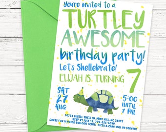 Turtle Birthday Party Invitation