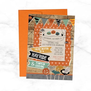 Halloween Hayride and Pumpkin Carving Party Invitation