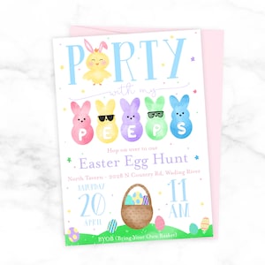 Party With My Peeps Easter Egg Hunt Party Invitation