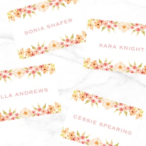Floral Name Tags - Printable Garden Themed Personalized Name Badges