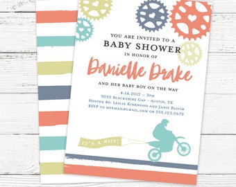 Motocross Dirt Bike Baby Shower Invitation