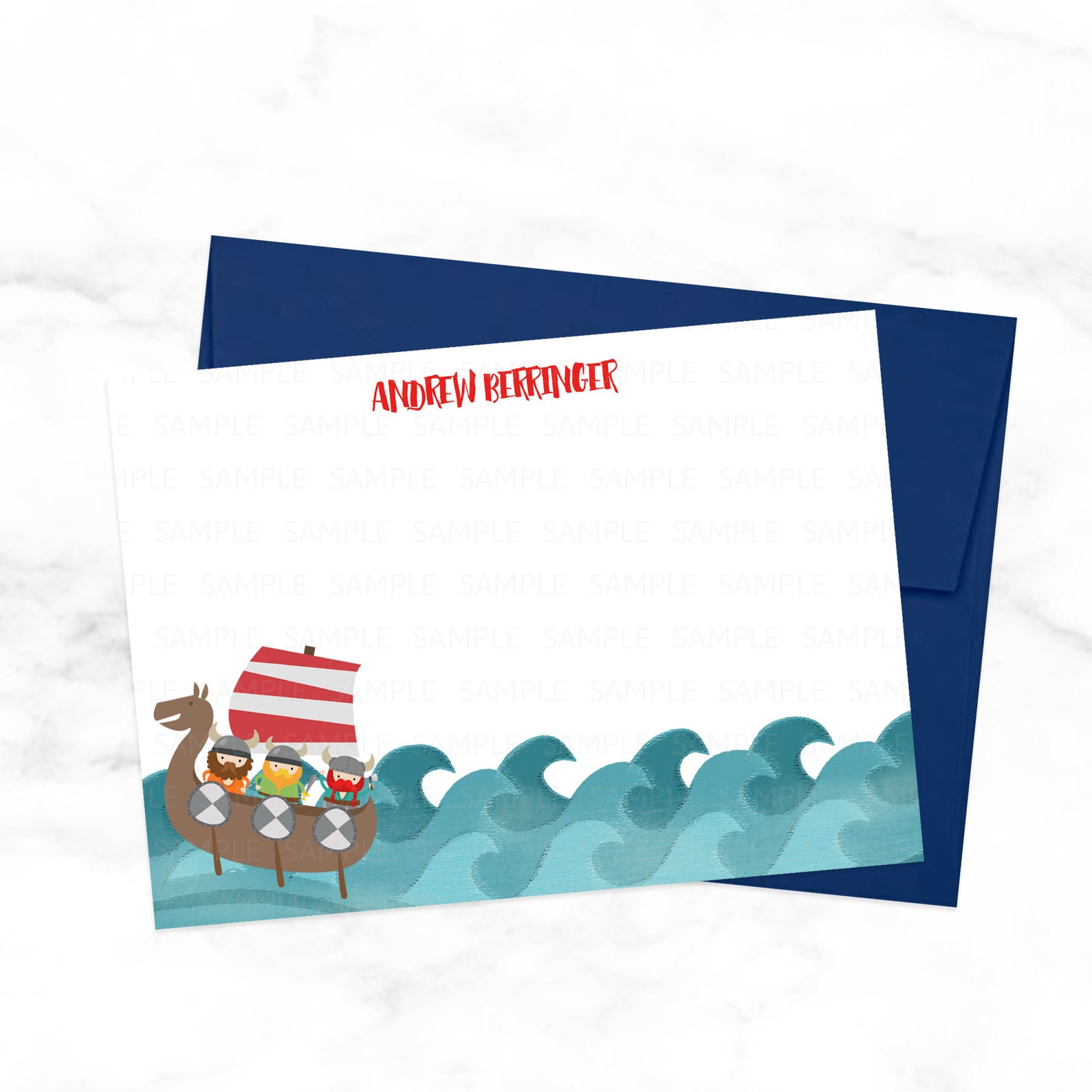 Viking Stationery Viking Warrior Thank You Note Cards Etsy