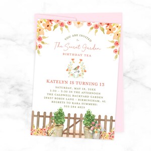 The Secret Garden Tea Party Invitation