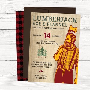 Lumberjack Party Invitation