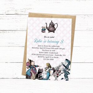Invitations à la fête d’anniversaire Wonderland