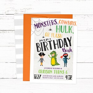 Halloween Costume Party Birthday Invitation